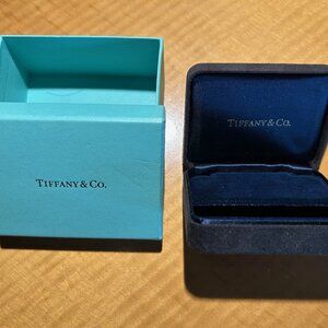 Tiffany Earring Gift Storage Black Suede Leather Box